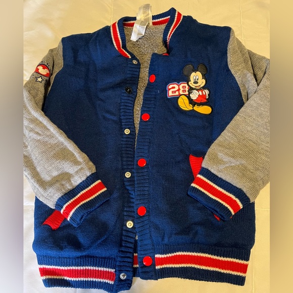Disney fleece lined Sweater Jacket/coat Mickey Mouse - Picture 2 of 4